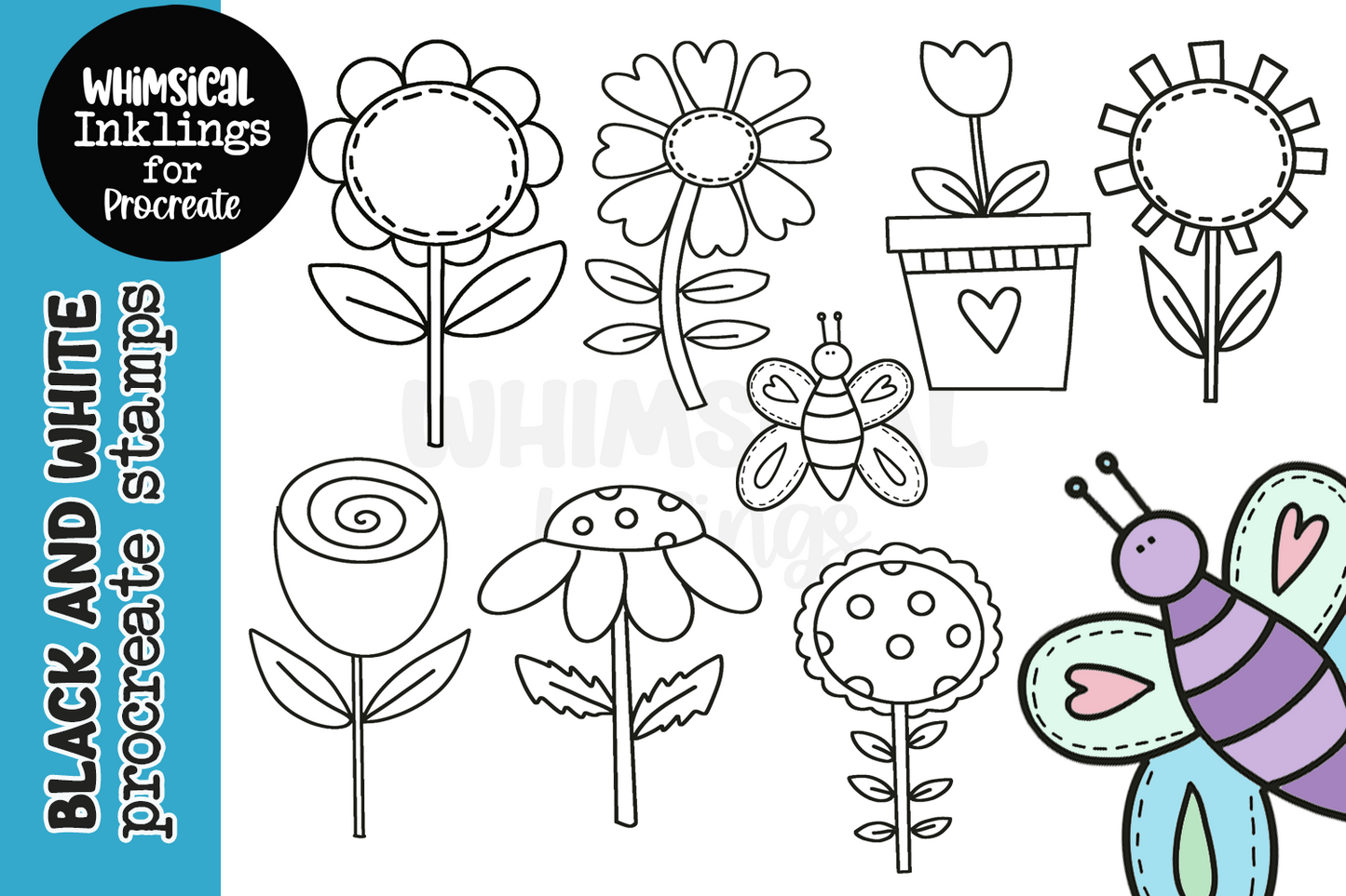 Flower Power Procreate Stamps