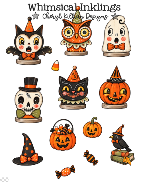 Folkart Halloween Sticker pack| Halloween Stickers