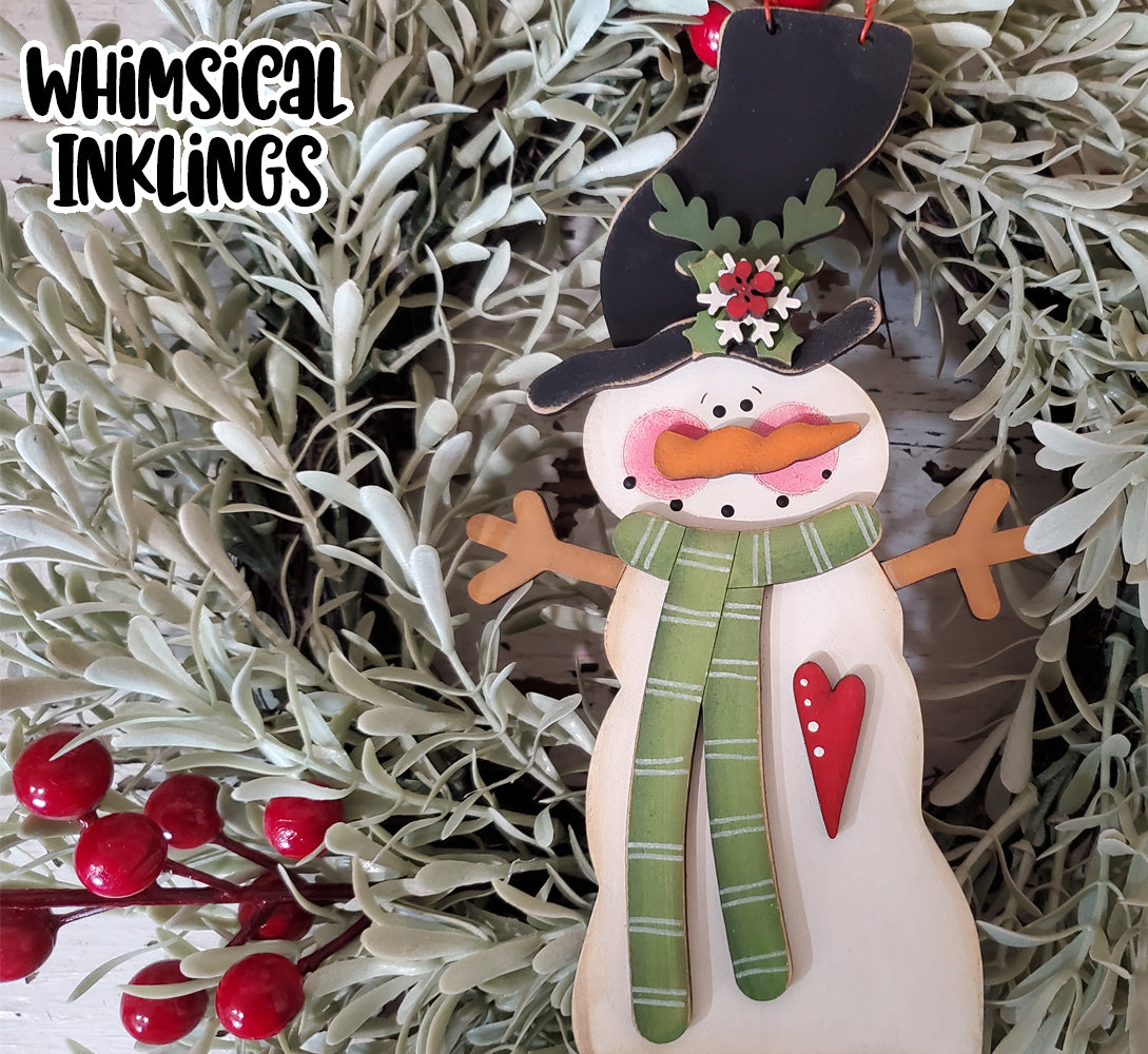 Folkart Snowman Ornament DIY Wood Kit