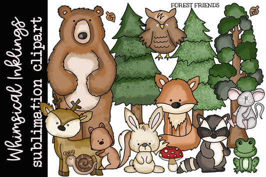 Forest friends Sublimations| Woodland Animals