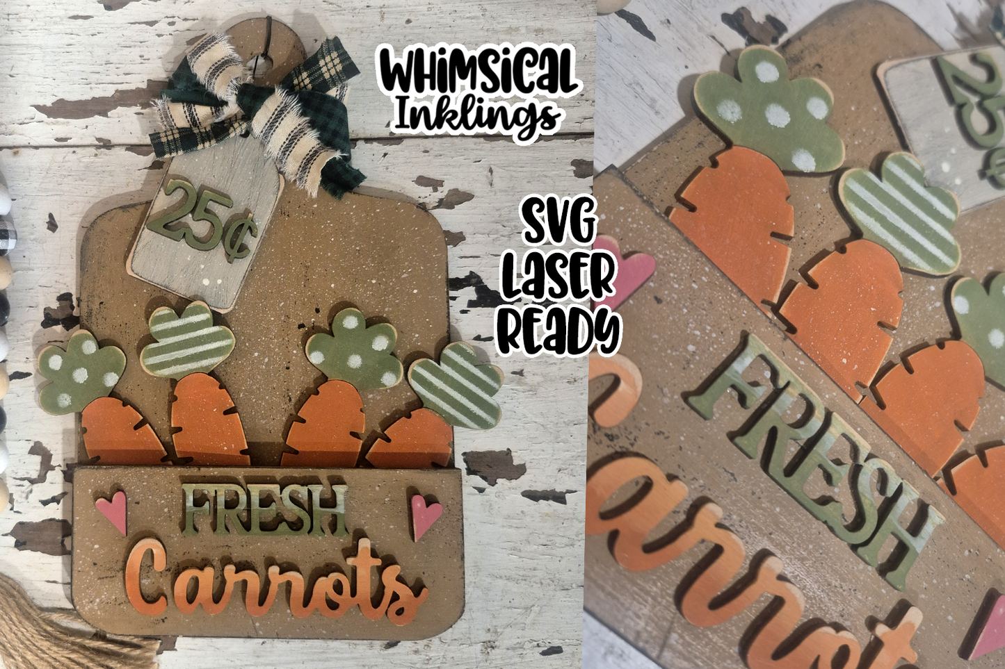 Fresh Carrots Sign Laser SVG
