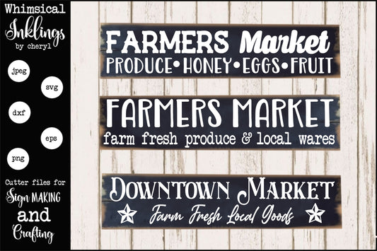 Farmers Market Sign SVG Set| Farm SVG| Farmers Market Sign