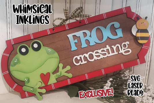 Frog Crossing Sign Laser SVG| Exclusive