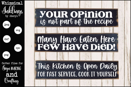 Funny Kitchen SVG Sign Set| Kitchen SVG| Kitchen Sings