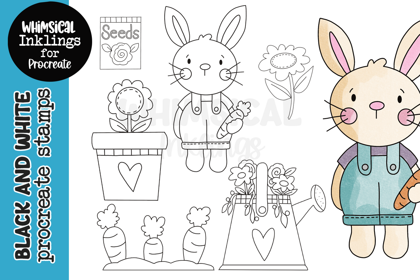 Garden Bunny Procreate tamps