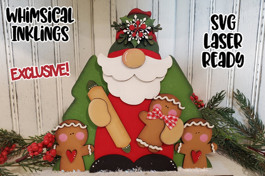 Gingerbread Gnome Standup Laser SVG| Exclusive| Christmas Laser SVG