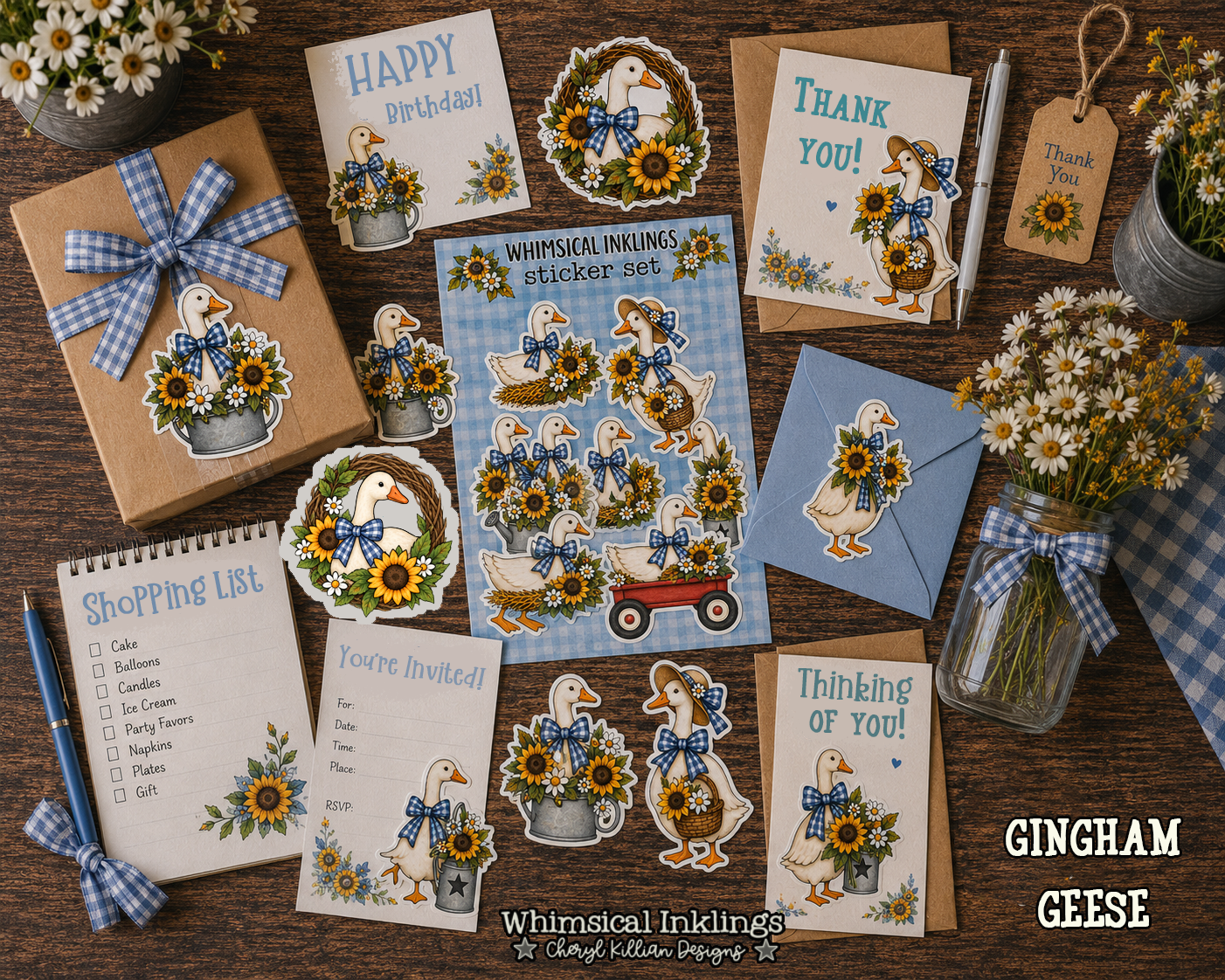 Gingham Goose Sticker Pack