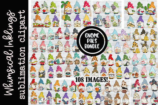 Gnome Pals Sublimation Clipart Bundle