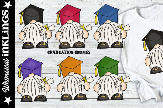 Graduation Gnomes Sublimation  Clipart