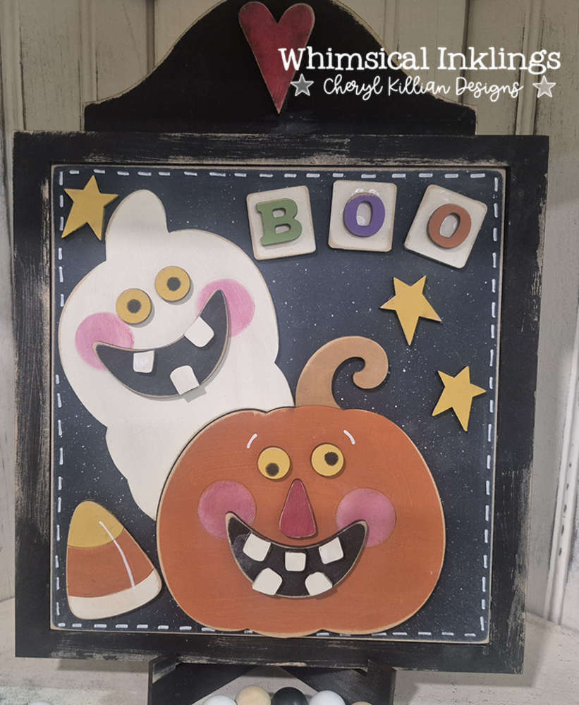 Halloween Boo Insert for Interchangeable frame Laser SVG