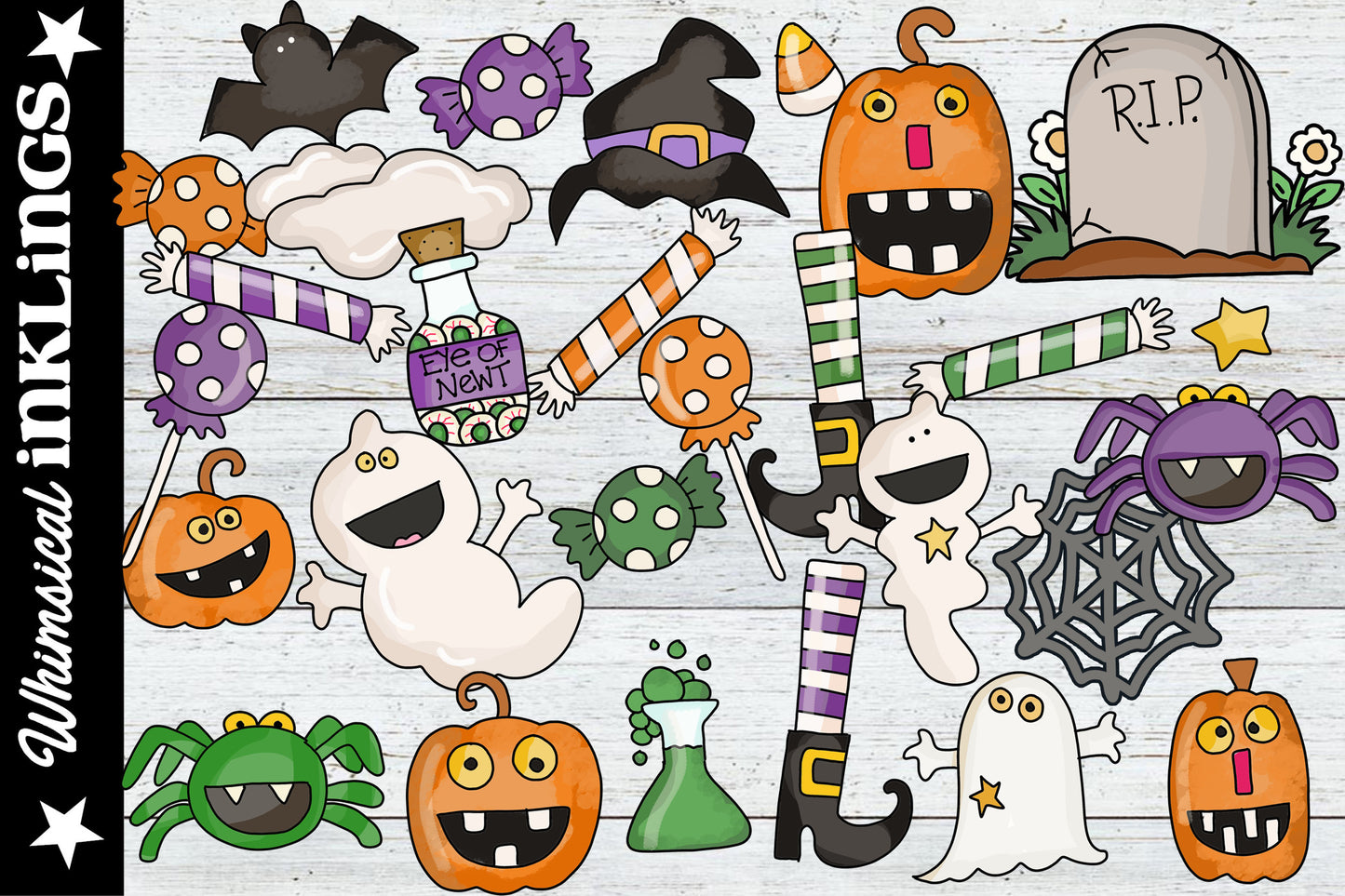 Halloween Fling Sublimation Clipart Elements