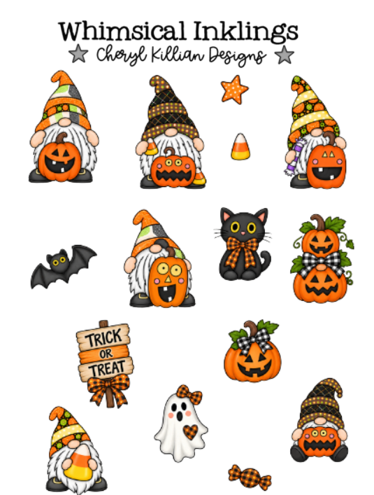 Halloween Gnome Sticker pack| Gnome Stickers