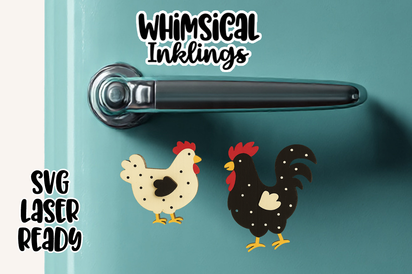 Happy Chicken Magnets Laser SVG