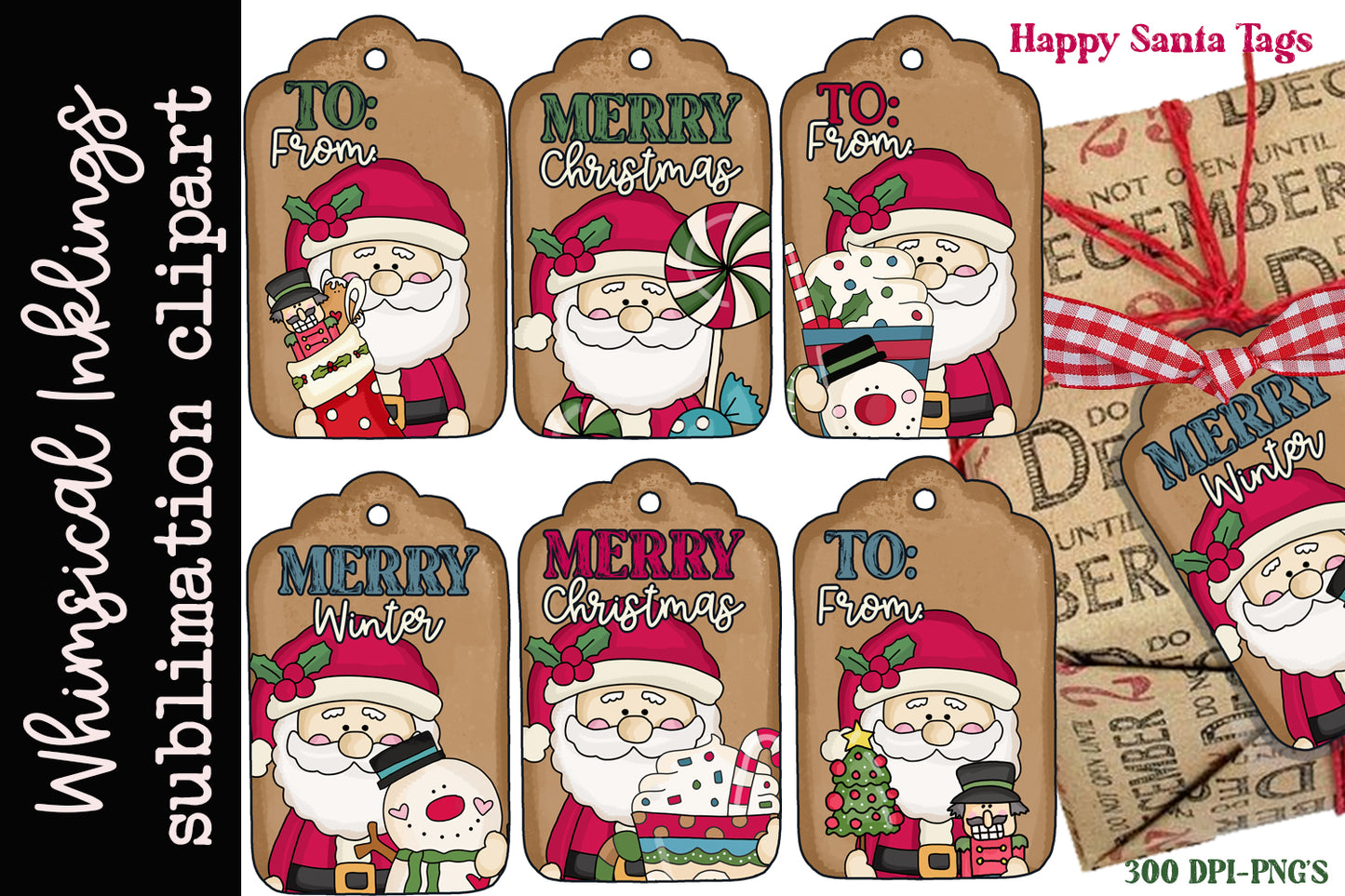 Happy Santa Tags| Christmas