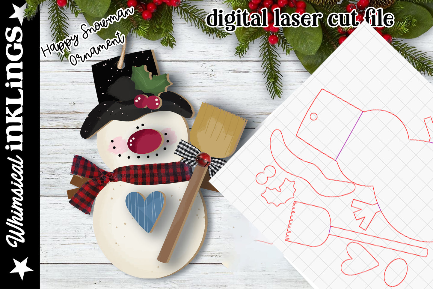 Happy Snowman Ornament DIY Wood Kit