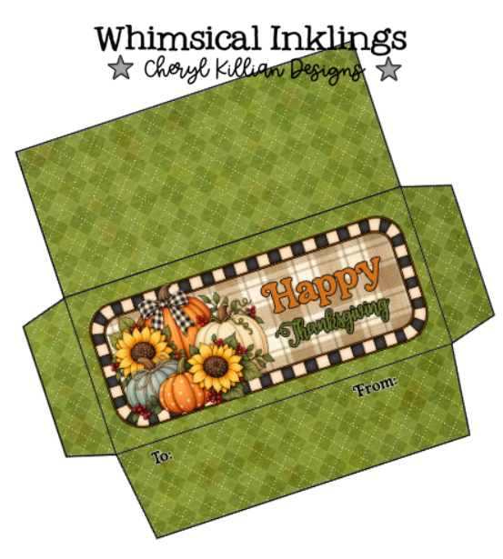 Happy Thanksgiving Candy bar Wrapper