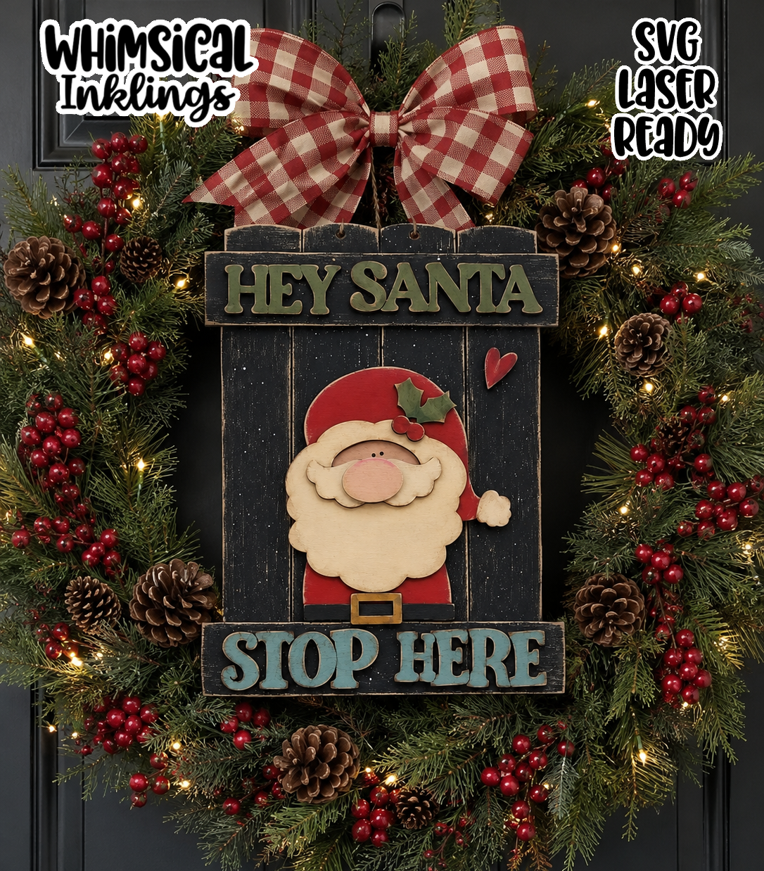 Hey Santa Sign Laser SVG | Christmas Laser SVG