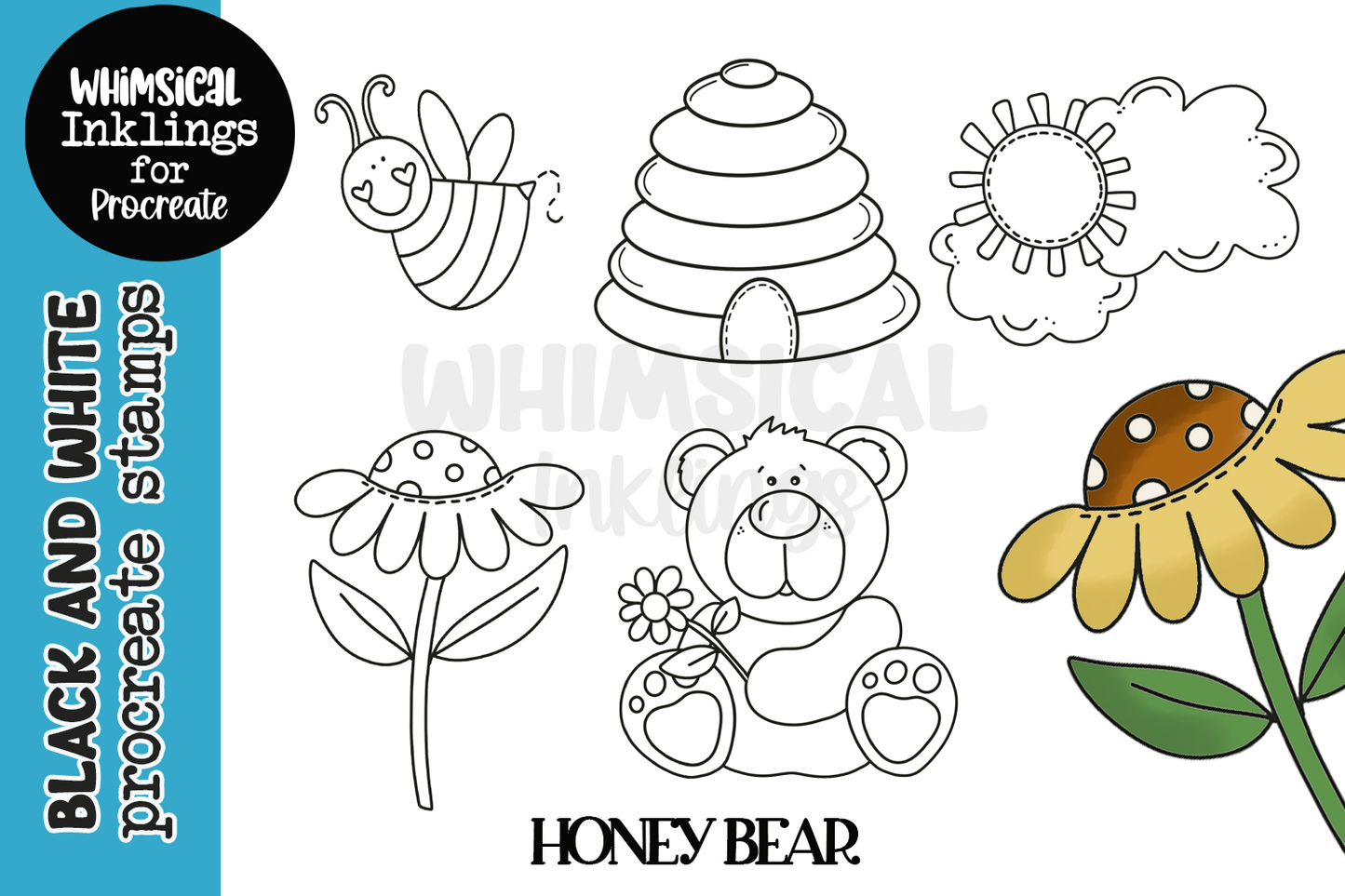 Honey Bear Procreate Stamps