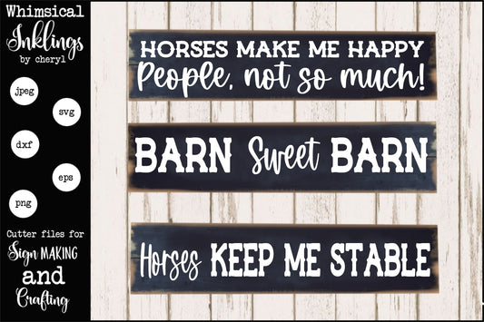 Horses Keep Me Stable SVG Sign Set| Farm SVG