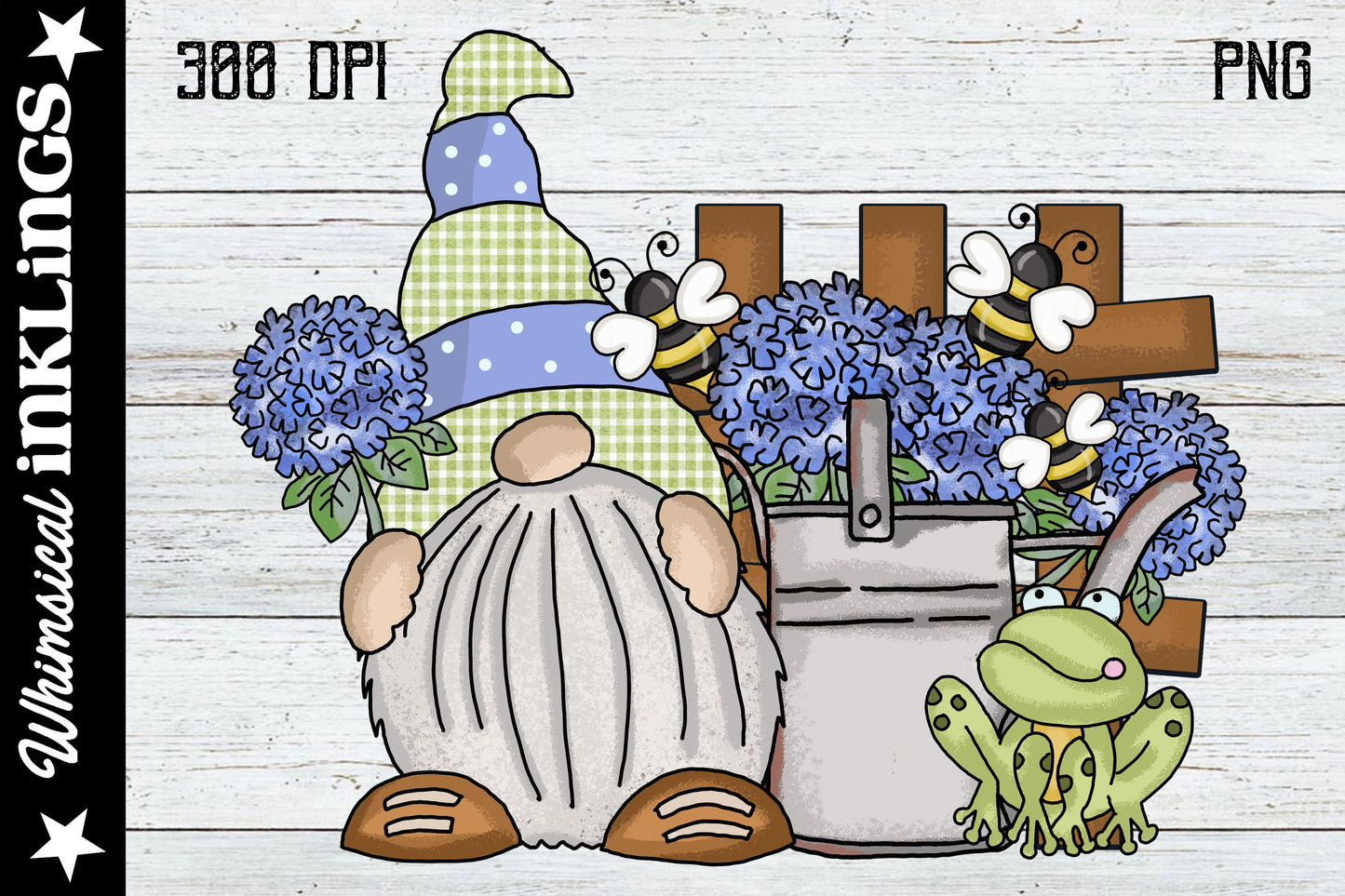 Hydrangea Gnome Scene| Spring Sublimation