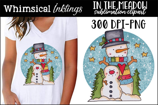 In The Meadow Snowman Sublimation| Winter Sublimation