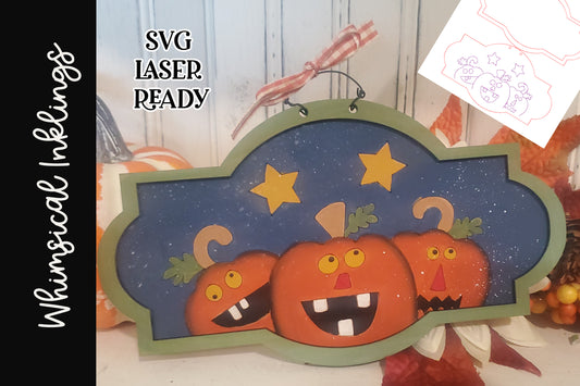 Jacko lantern patch Halloween Sign Laser SVG