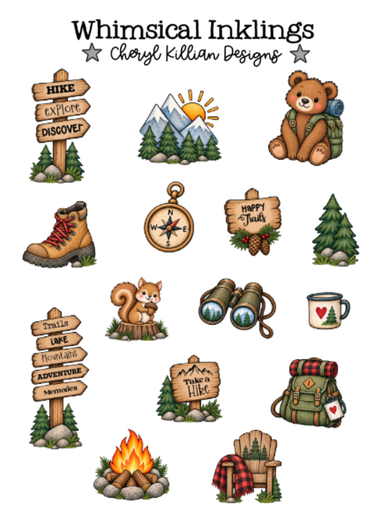 Lets Go Hiking Sticker pack| Hiking Stickers