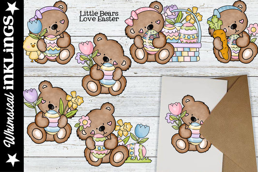 Little Bears Love Easter Sublimation Clipart