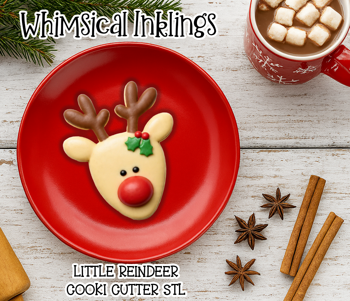 Little Reindeer Cookie Cutter STL