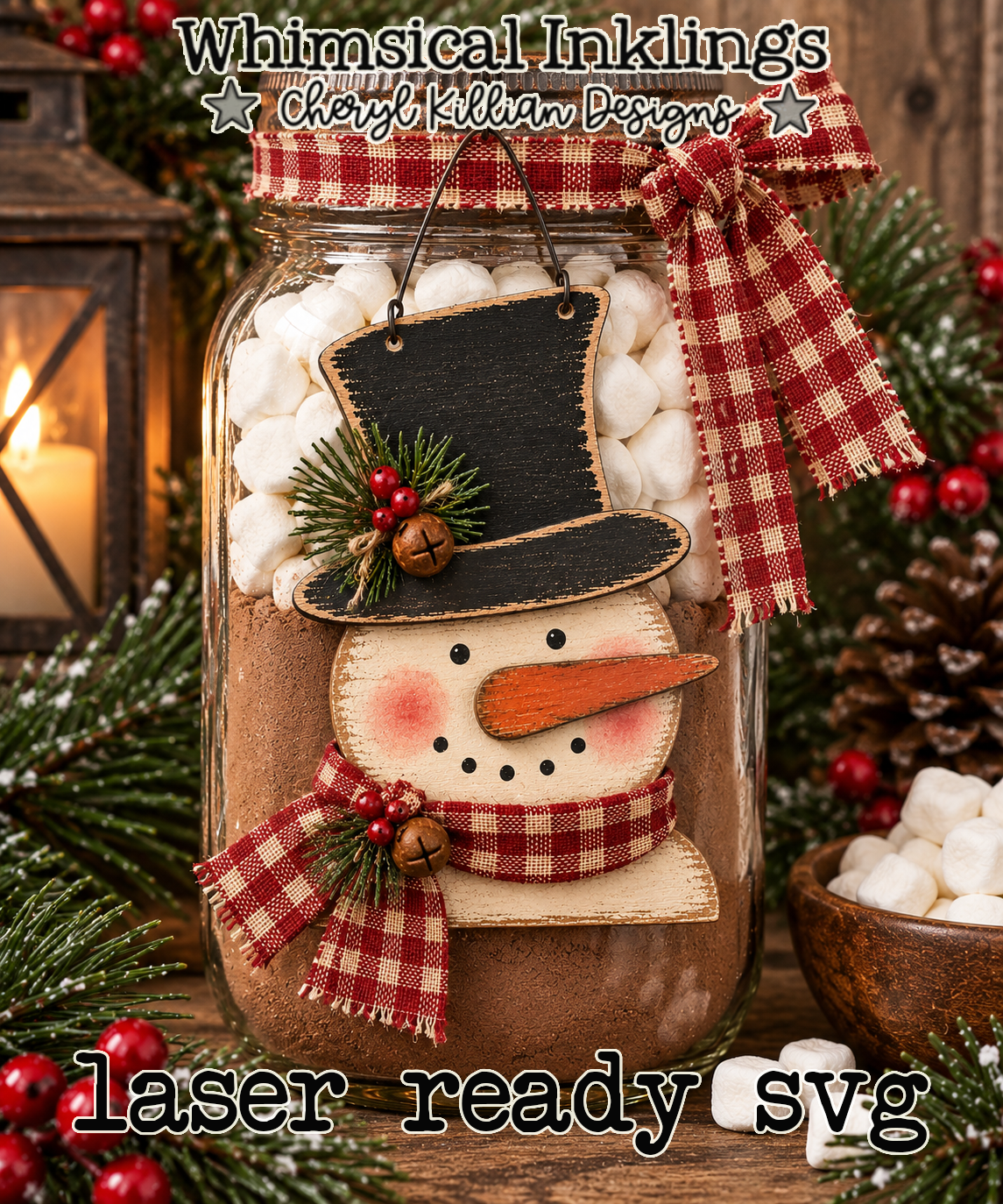 Little Top Hat Snowman Ornament Laser SVG| Christmas Laser SVG