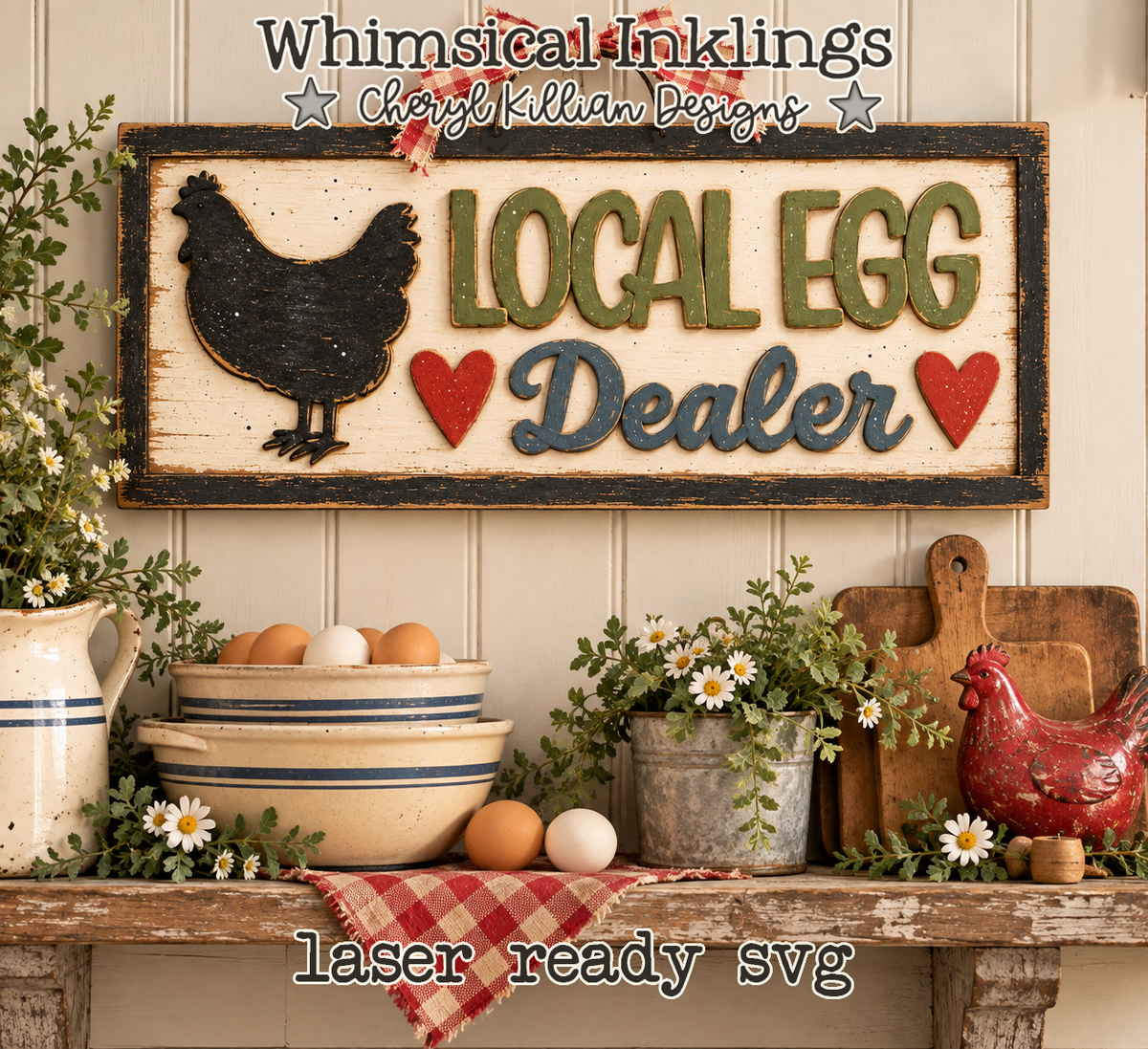Local Egg Dealer Sign Laser SVG| Farmhouse Laser SVG