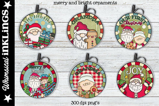 Merry And Bright Christmas Ornaments
