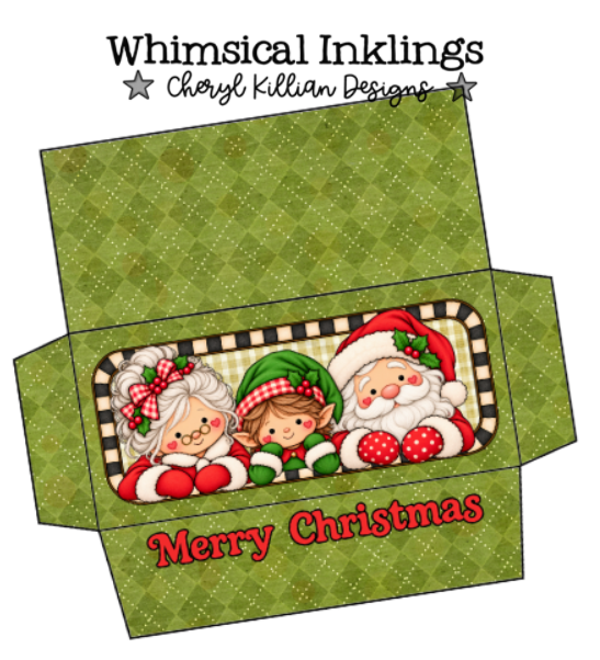 Merry Christmas Trio Candy bar Wrapper