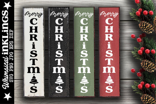 Merry Christmas Vertical Sign SVG
