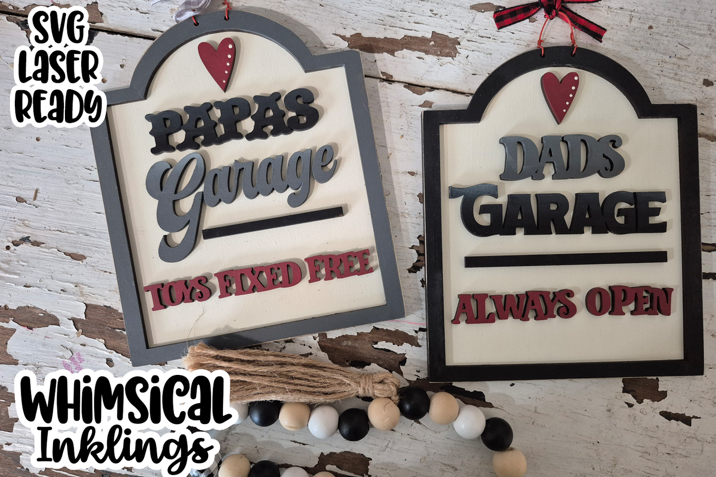 Papas garage Sign Set Laser SVG