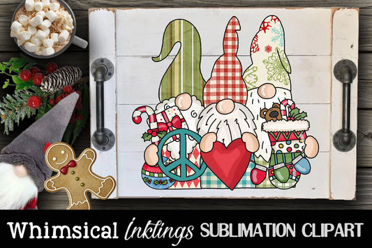 Peace Love Christmas Gnomes Sublimation