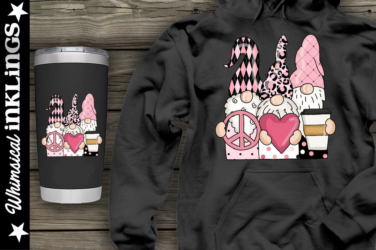 Peace Love Coffee Gnomes Sublimation