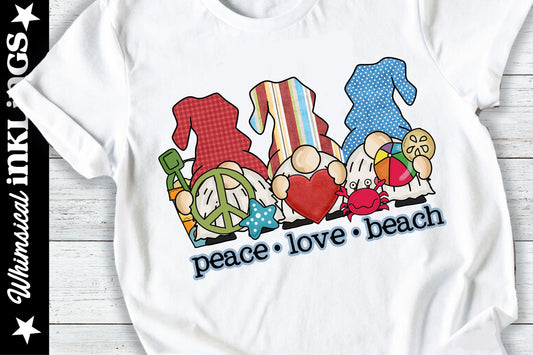 Peace Love Beach Gnomes Sublimation