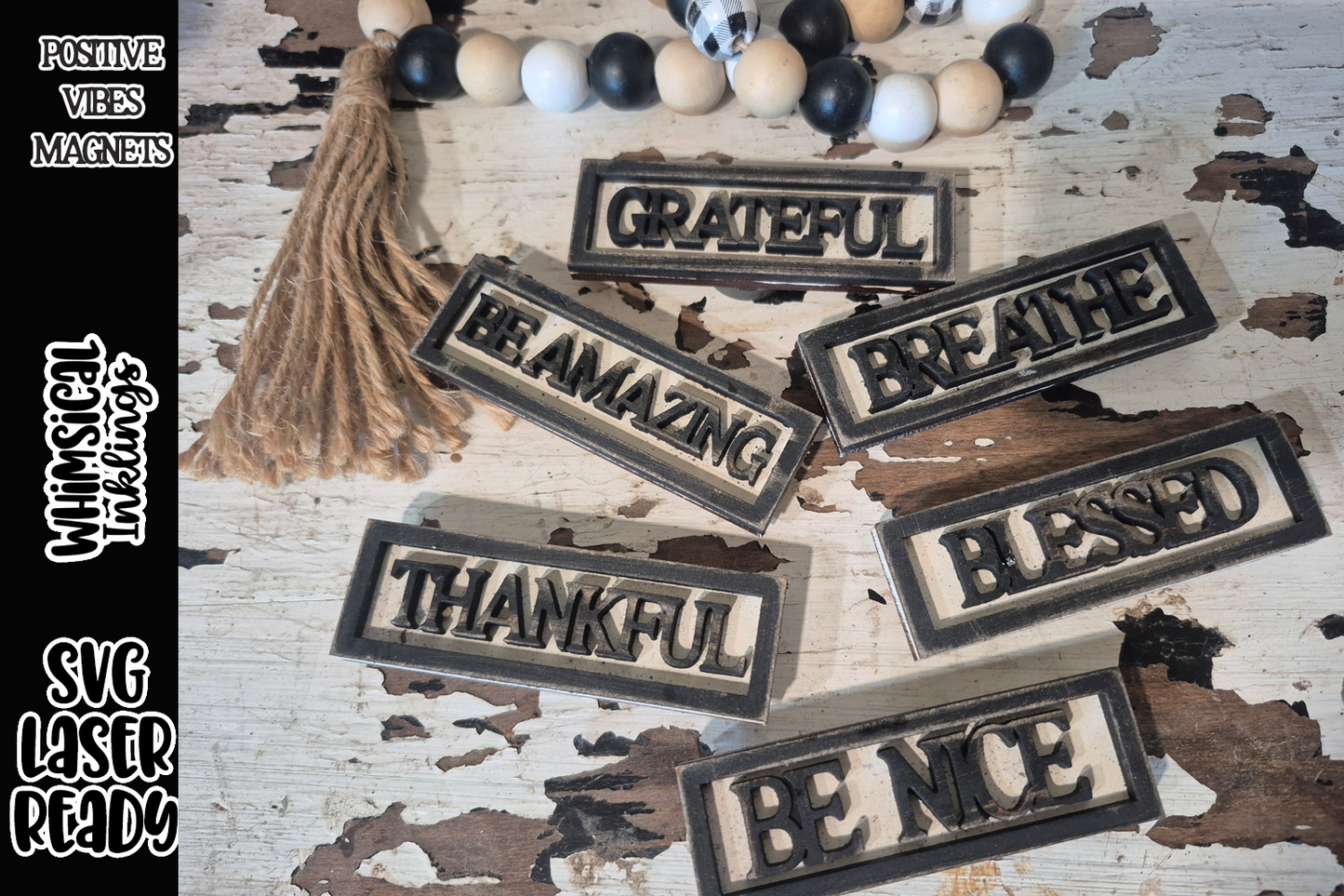 Positive VIbes Magnet Set Laser SVG| EXCLUSIVE