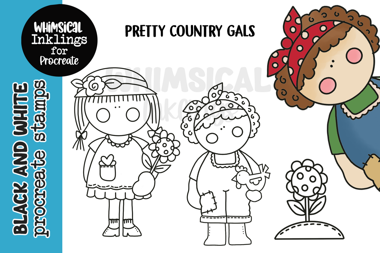 Pretty Country Gals Procreate Stamps