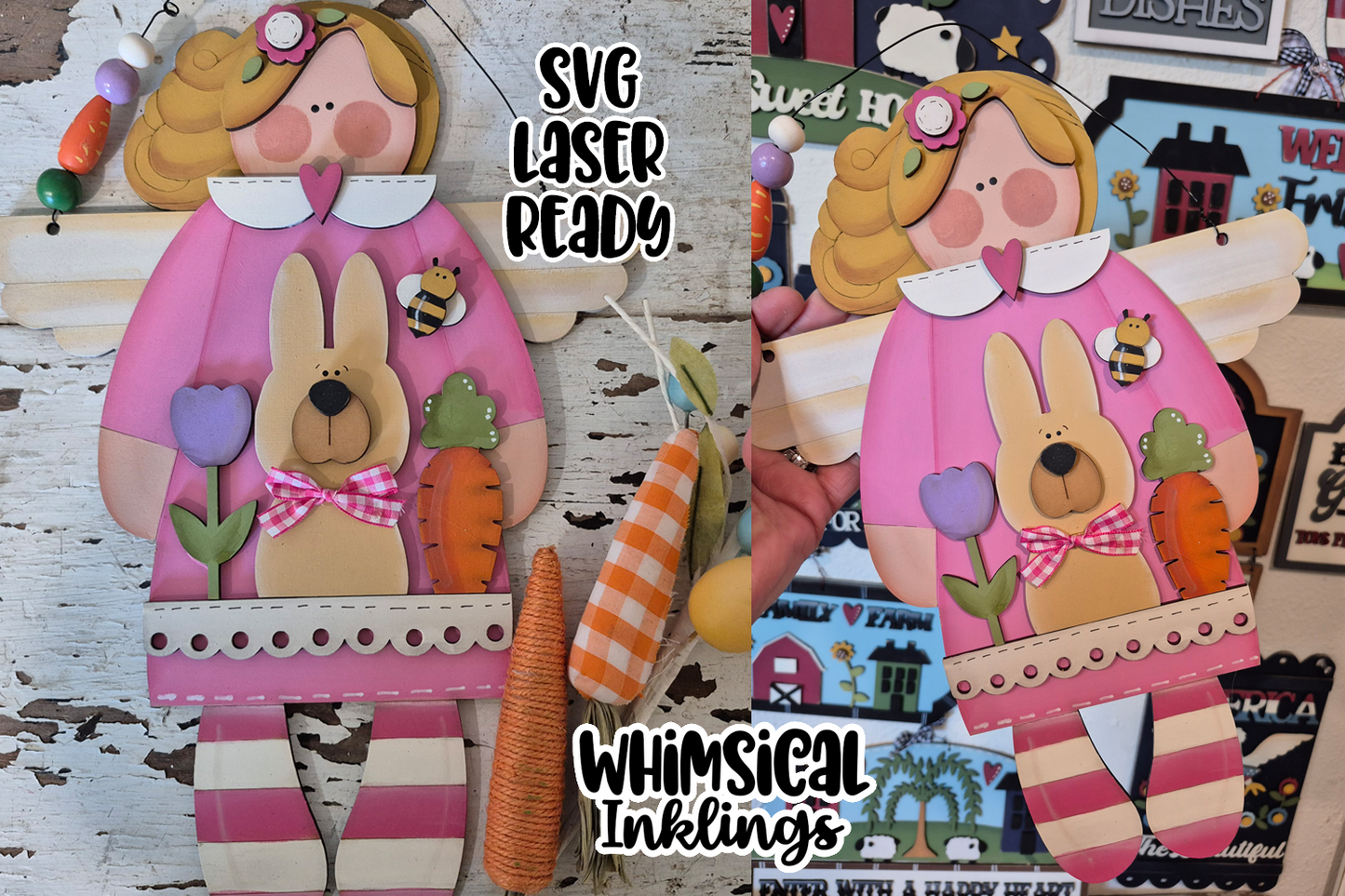 Pretty Prim Easter Angel Laser SVG| Easter Laser SVG| Spring Laser SVG