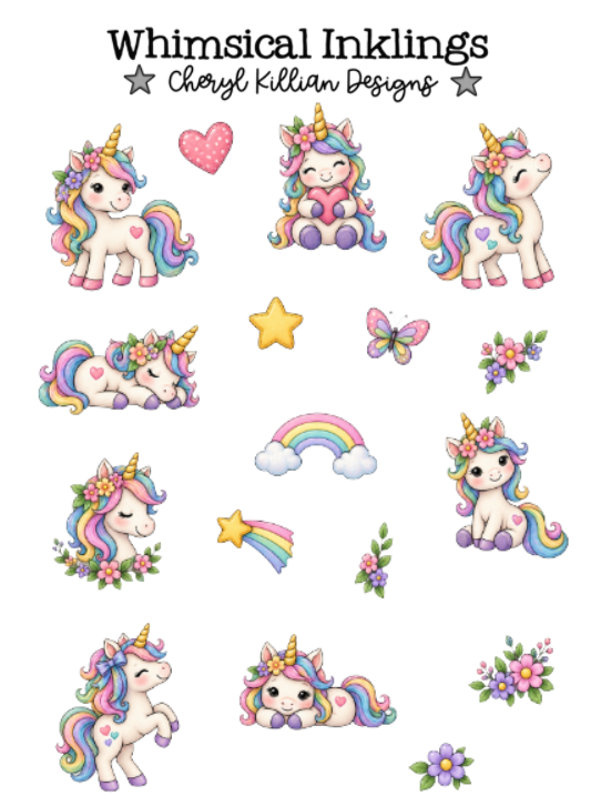 Pretty Unicorn Sticker Pack| Unicorn Stickers