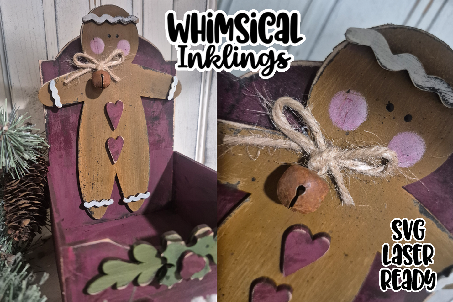 Prim Gingerbread Box Laser SVG