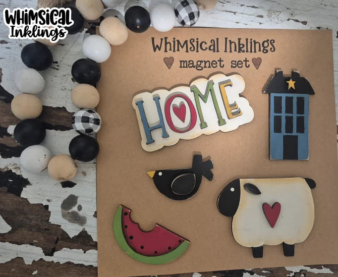 Prim Home Magnet Set DIY Wood Kit