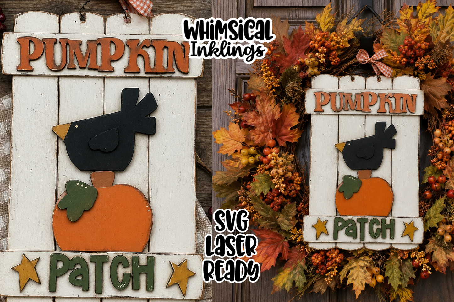 Pumpkin Patch Crow Sign Laser SVG| Fall Laser SVG