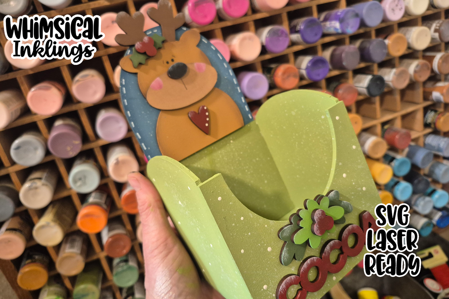 Reindeer Cocoa Box SVG