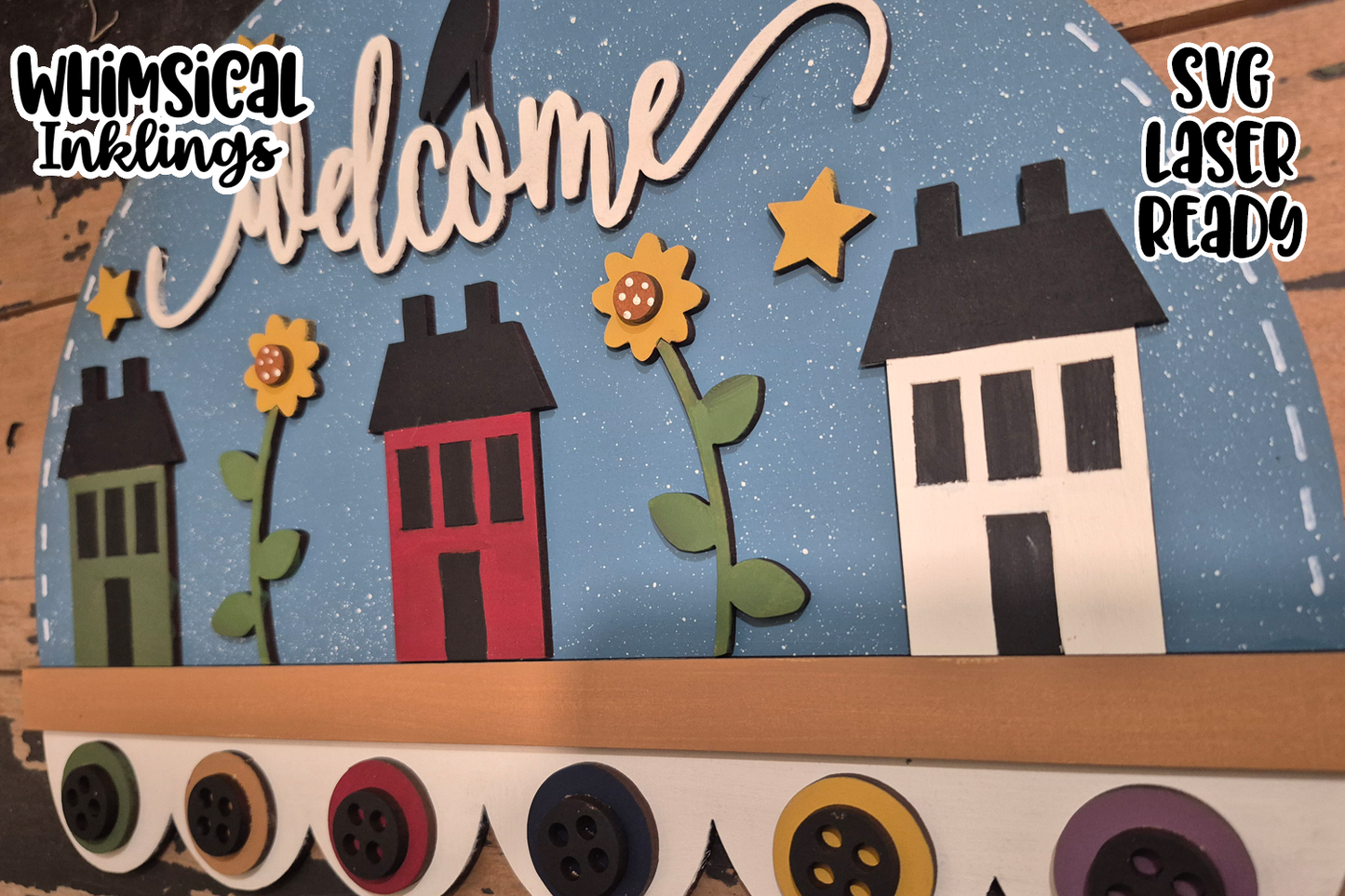 Saltbox Neighbors Welcome Sign Laser SVG
