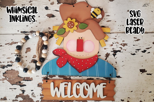 Scarecrow Welcome Sign Laser SVG