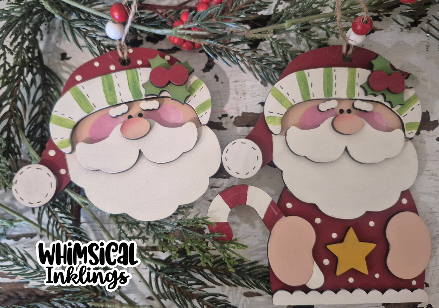 Silly Santa Ornament Set DIY Wood Kit