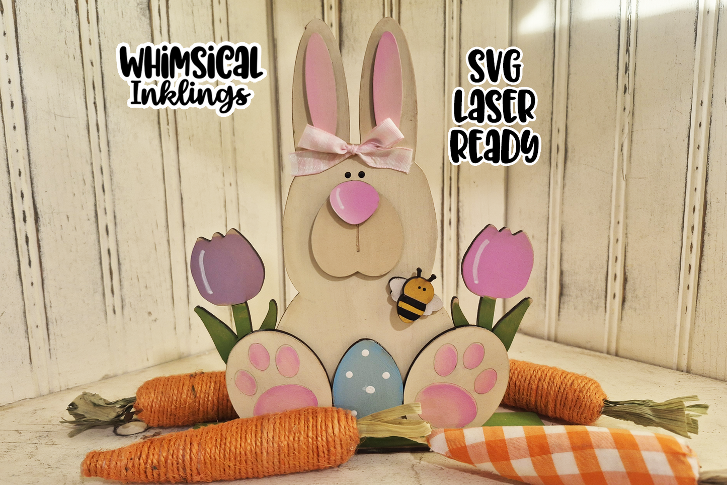 Spring Bunny Standup Laser SVG| Easter Laser SVG